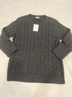 Lands End Canvas 1963 grey sweater. Cotton/wool blend, NWOT